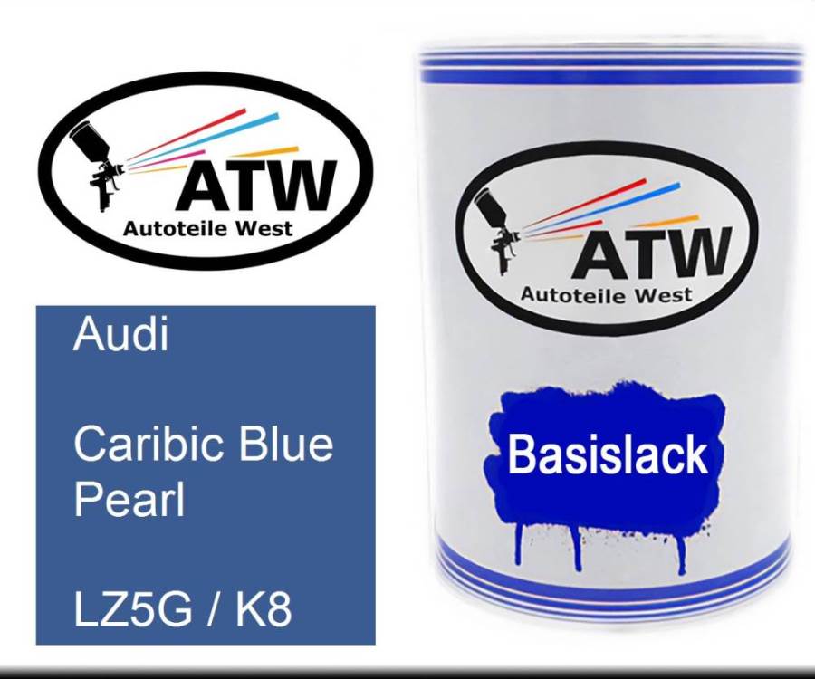 Audi, Caribic Blue Pearl, LZ5G / K8: 500ml Lackdose, von ATW Autoteile West.